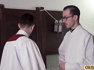 Young Altar Boy Obeys Father And Gets Ass Banged Hard