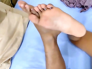 Horny Asian Big Dick Twink Fucks His Own Feet And Cums Hard