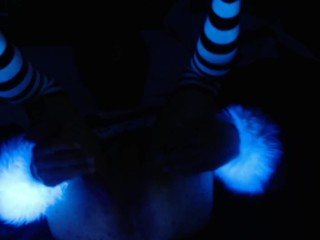Cute Weeb Takes A Knot And Cums In The Blacklight